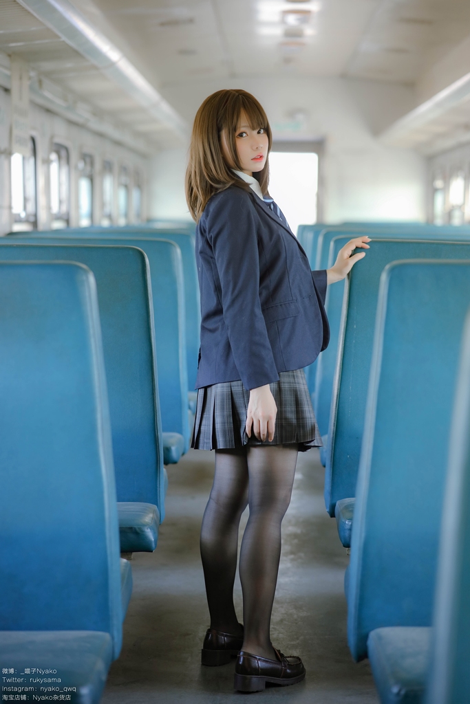 Nyako 喵子 JK Uniform in Train 3