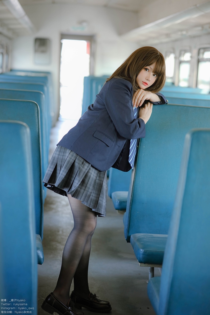 Nyako 喵子 JK Uniform in Train 5