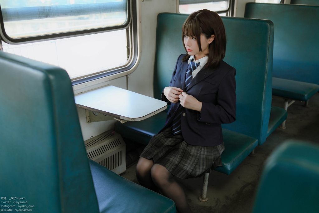 Nyako 喵子 JK Uniform in Train 57